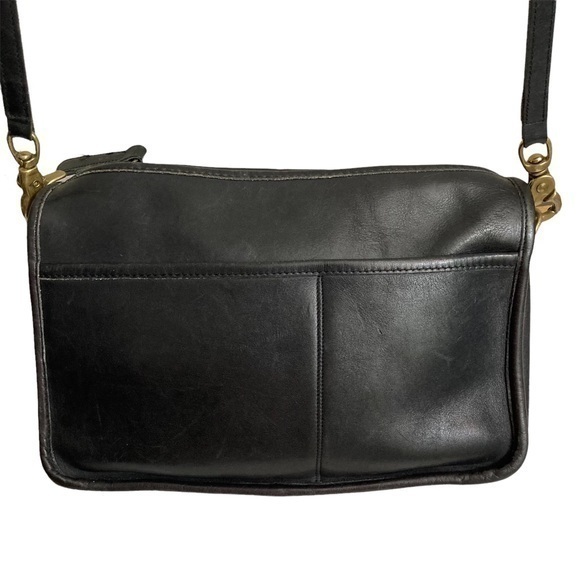Coach vintage black leather companion bag